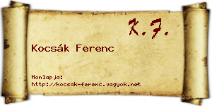 Kocsák Ferenc névjegykártya
