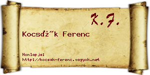 Kocsák Ferenc névjegykártya
